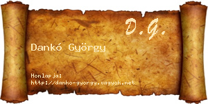 Dankó György névjegykártya