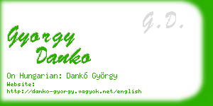 gyorgy danko business card